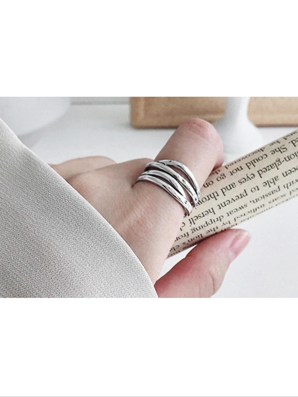 Sterling Silver Multi-Band Stackable Ring - Silver - Picture 4 of 5